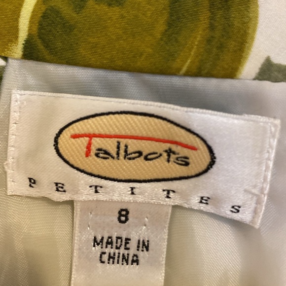 Talbots pink and green Floral Rose sleeveless Dress with v-neck - Picture 2 of 5